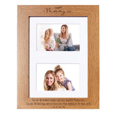 Personalised Mummy Double Photo Picture Frame With Leaf Landscape